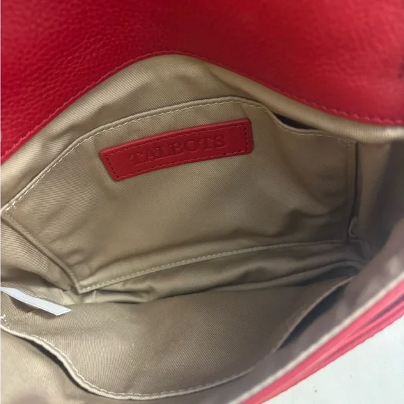 Talbots Red Crossbody Bag with Gold Accents - Picture 6 of 8
